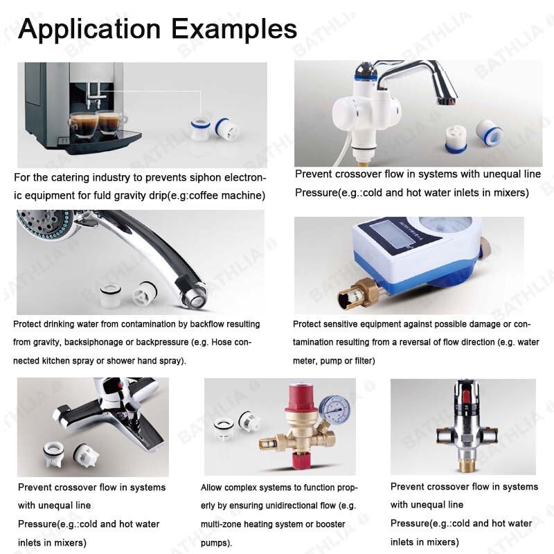 20mm Plastic check valve With one way control without water return for shower head