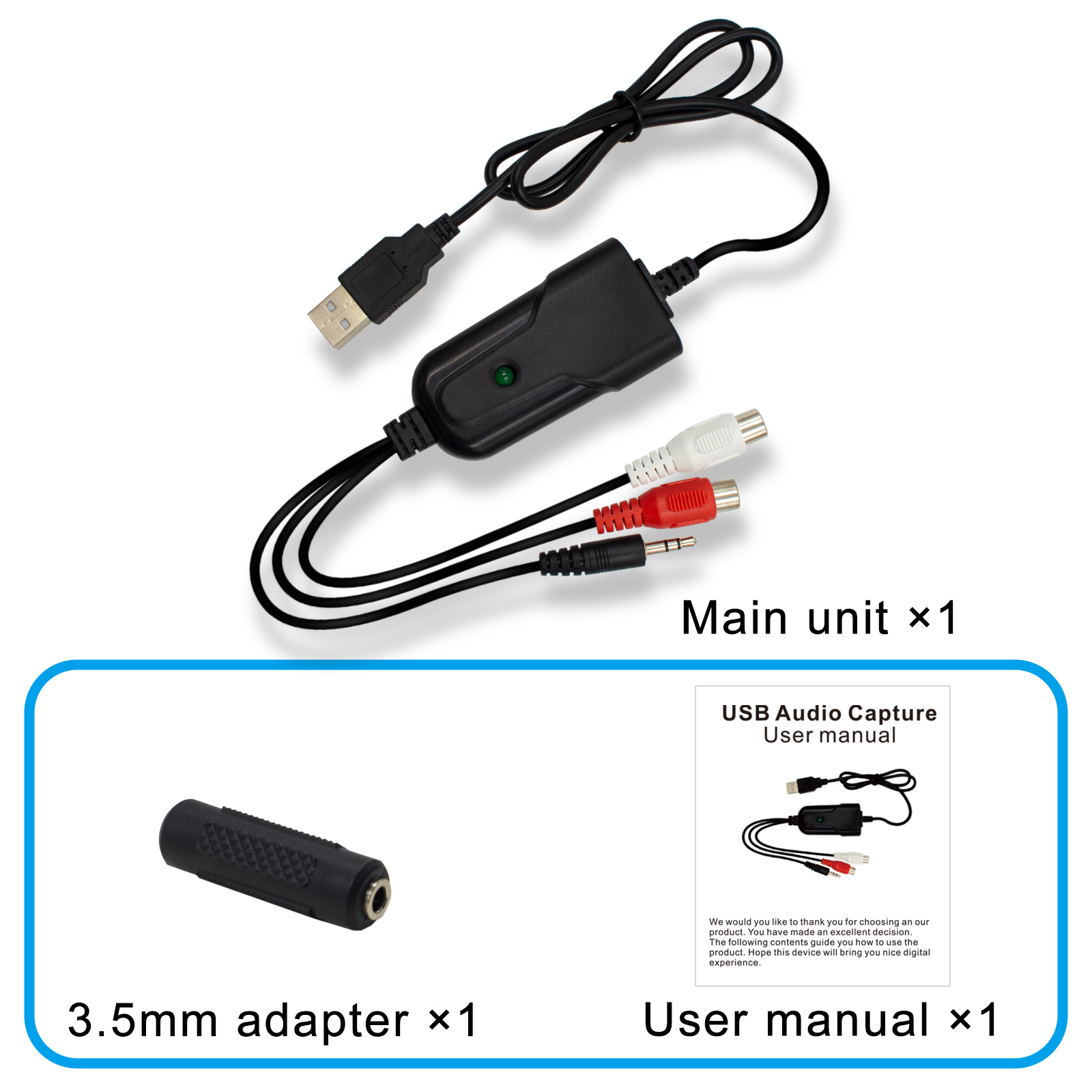 USB audio capture, high audio recording adapter, R... – Grandado