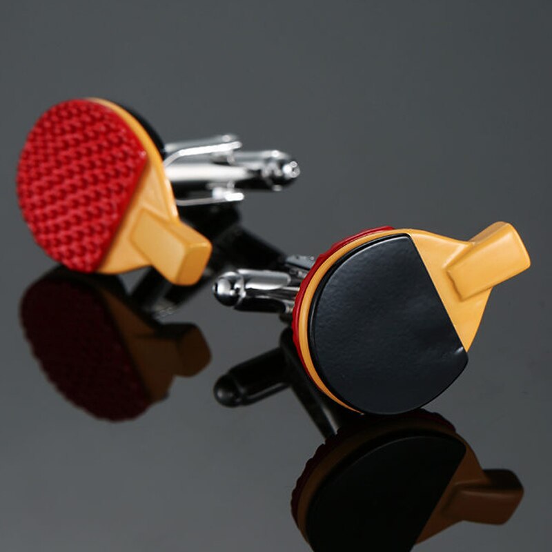 Table tennis racket Cufflinks brand jewelry Cufflinks men&#39;s business shirt suit badge pin &amp; retail