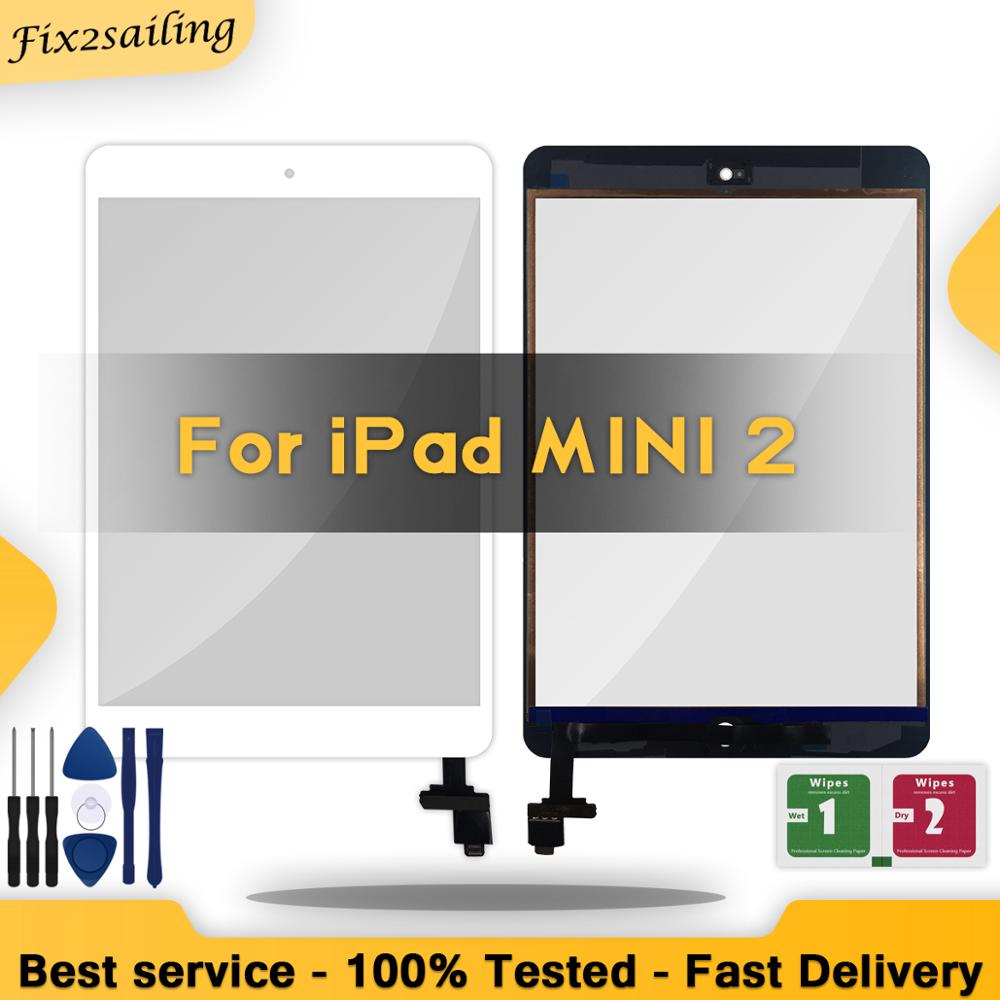 Voor iPad Mini 2 A1489 A1490 A1491 Touch Screen Digitizer + IC Chip Connector Flex Met/Zonder Knop