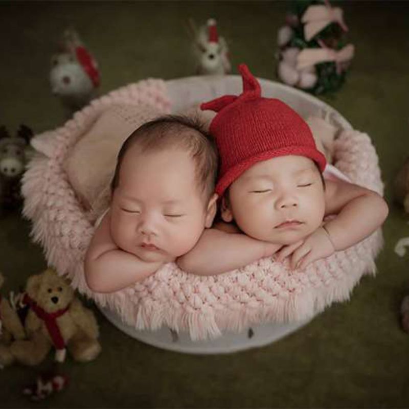 Nyfødte fotografering rekvisitter træbassin fuldmåne spædbørn baby udgør hjælpefotograferingskurv