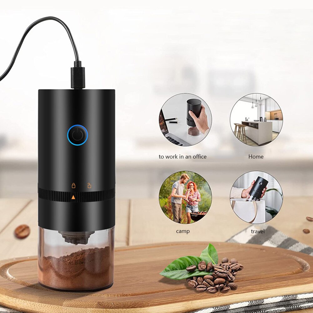 Electric Coffee Grinder USB Rechargeable Automatic Coffee Bean Grinder Mill Portable Espresso Machine Maker for Home Travel