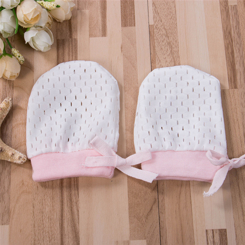 UK 1 Pair Newborn Anti Scratching Gloves Ice Silk Soft Mitten Protection Gloves
