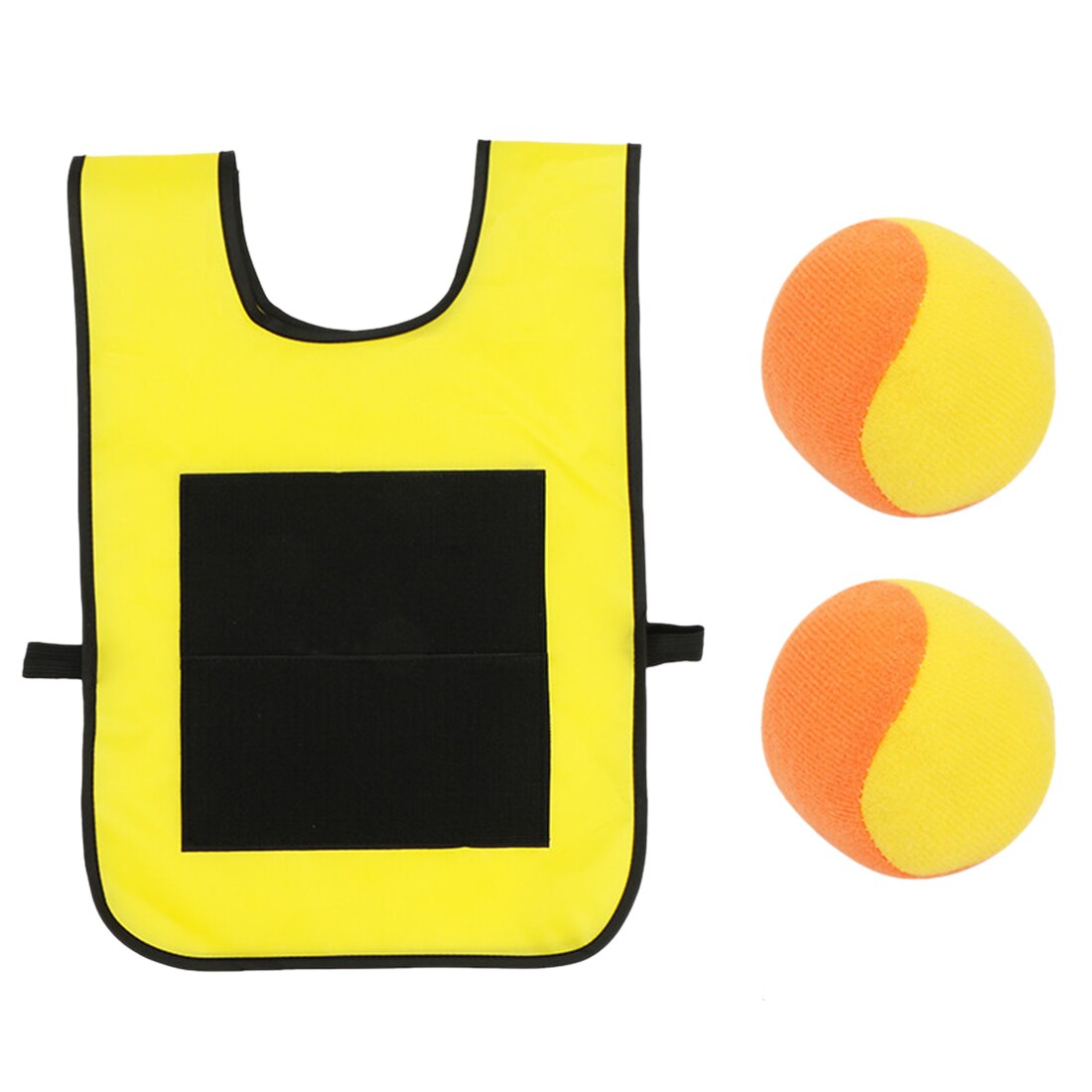 Dodgeball tag sticky väst catch toss game sticky target bollväst utomhus kastmål spel för barn -gul orange och så vidare: Gul