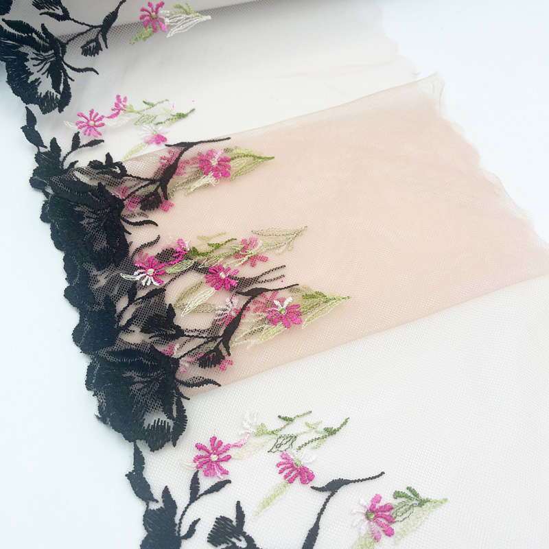 1 jard tiulu haftowane koronkowe wykończenia DIY biustonosz sukienka szycie tkanin wysokiej jakości tiulowa siatka wykończenia tkaniny robić rzemiosła akcesoria bieliźniane