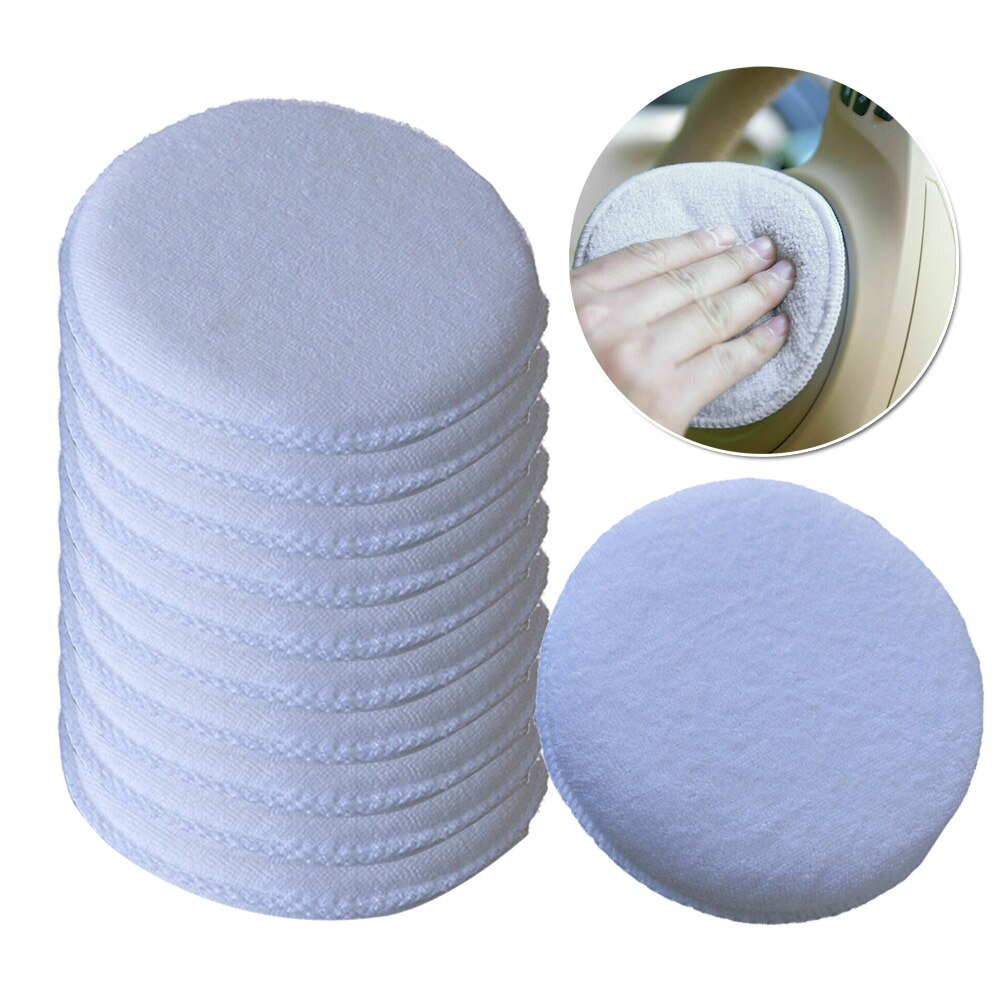 Cleaner Pad 12.5 * 2cm Mat Round Automotive White Waxing Replacement Set Car