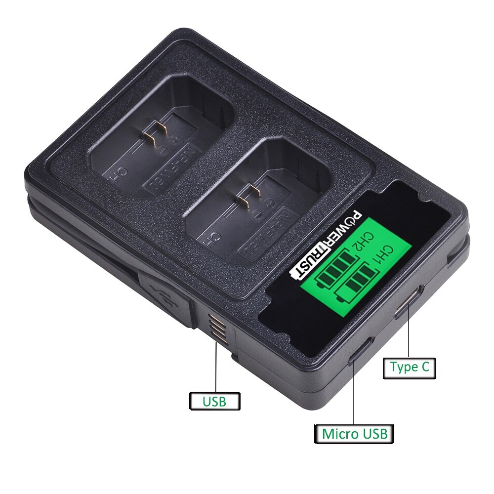 Batería y cargador NP-FW50, Compatible con Sony Alpha A6000, A6400, A6100, A6300, A6500, A5100, A5000, A3000, A55, serie 7