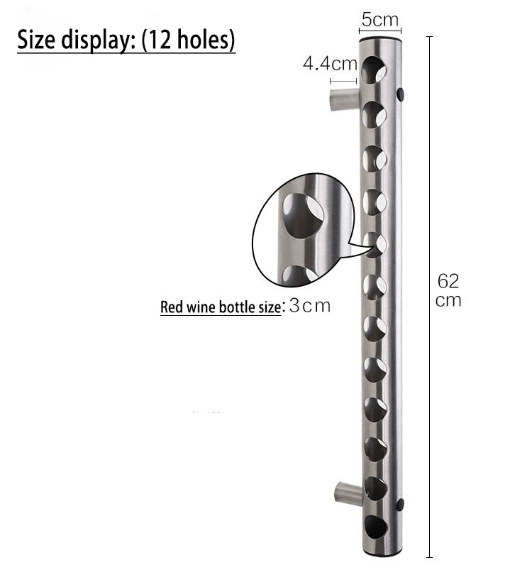 Roestvrij Staal Rode Wijn Rek, Muur Gehangen Verticale Creatieve Wijnrek, Fles Wandmontage Europese Stijl
