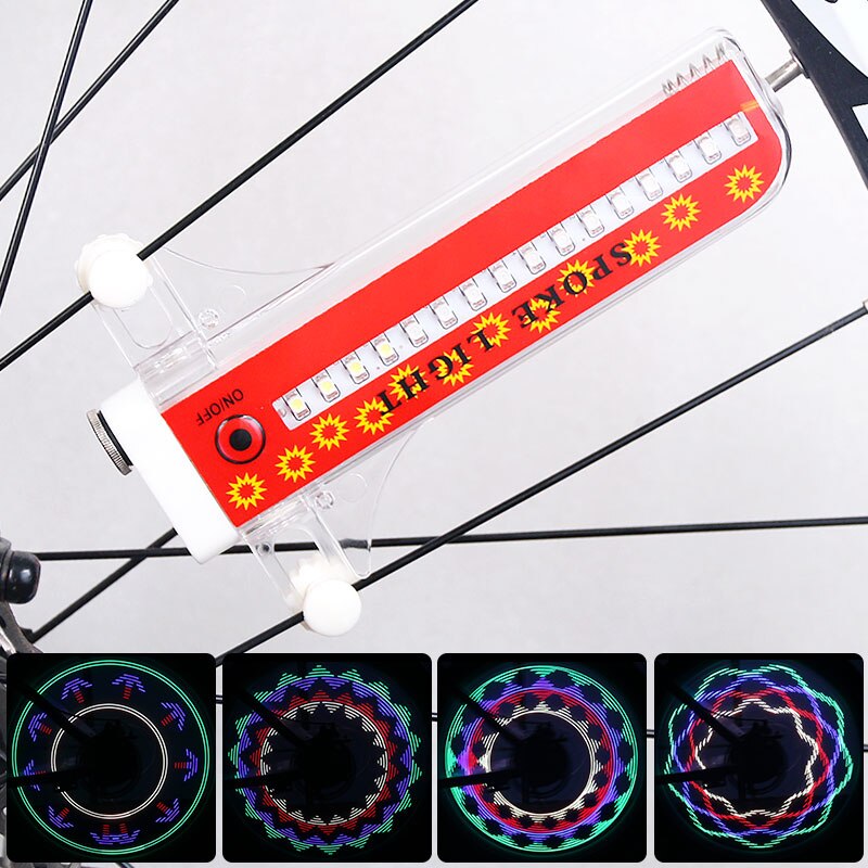 Fietsen Visuele Waarschuwing Trendy Light Rgb Kleurrijke Leds Fietswiel Lamp Bike Spoke Signaal Lantaarn Multi Patronen Op/Off schakelaar