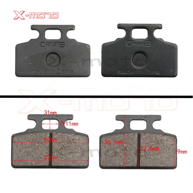 Plaquettes de frein moto 50cc - 250cc ATV Quad Go Kart la plupart des chinoises Dirt Pit Bike scooter plaquettes de frein hydrauliques avant arrière: Clair