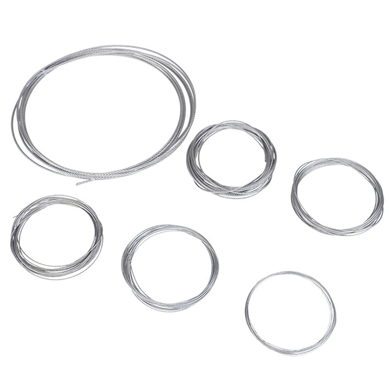 Pehmeä 5m 304 ruostumaton teräs pehmeä köysi kalastus nostokaapeli pyykkinaru 7*7 rakenne halkaisija 0.5mm 1 mm 1.2 mm 1.5 mm 2 mm 3.0mm