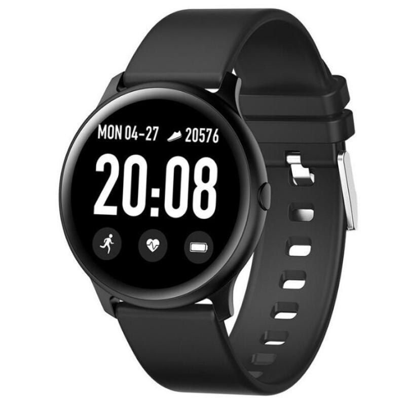 Armband vrouw hartslag bloeddruk/zuurstof intelligent slim horloge fitness tracker sporthorloge: Zwart