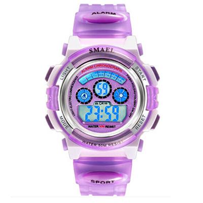 Mode Smael Top Kinderen Horloges Voor Meisjes Digitale Lcd 50m Waterdichte Horloges Led Student: Purple Digital