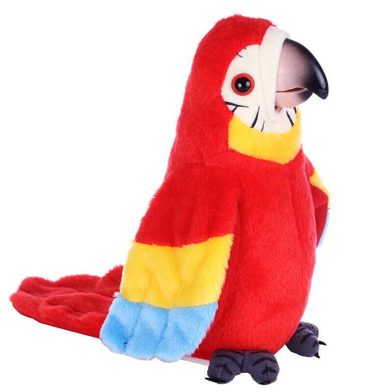 Électrique parlant perroquet en peluche jouet mignon parlant Record répète ce que vous dites enfants jouet enfants d'anniversaire perroquet en peluche: Rouge