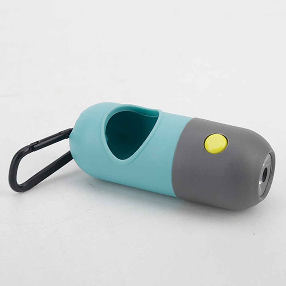 Animal de compagnie chien chiot caca sac distributeur boîte lampe de poche LED sac de déchets chat porte-étui