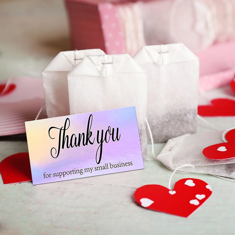 50Pcs/Pack Thank You for Supporting My Small Business Cards Customer Thank You for your order Card Greeting for Party