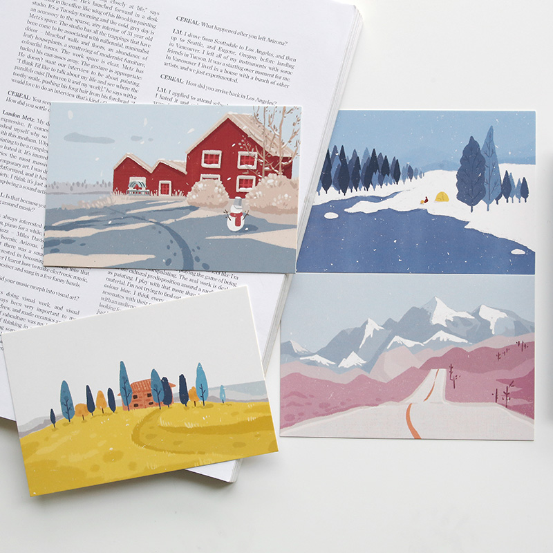 30 Sheets/Set Novelty Travel Notes Postcard Hand Painted Landscape Greeting Card Message Card Birthday Card