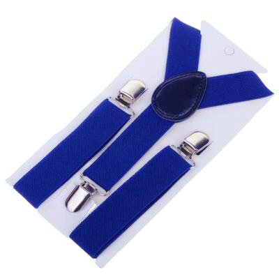 1Pc Soild Kleur Kinderen Riem Verstelbare Bretels Baby Jongens Meisjes Bretels Clip-On Y-Back Braces Elastische kids: Royal blue