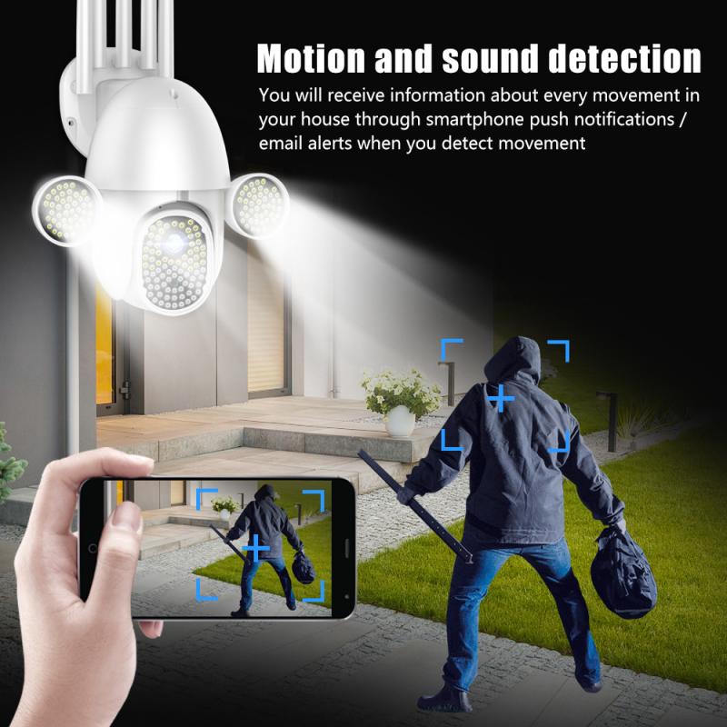 Waterpoof PTZ IR Speed Camera Waterproof 5X Digital Zoom 1080P WiFi Security CCTV Camera Audio With Mic