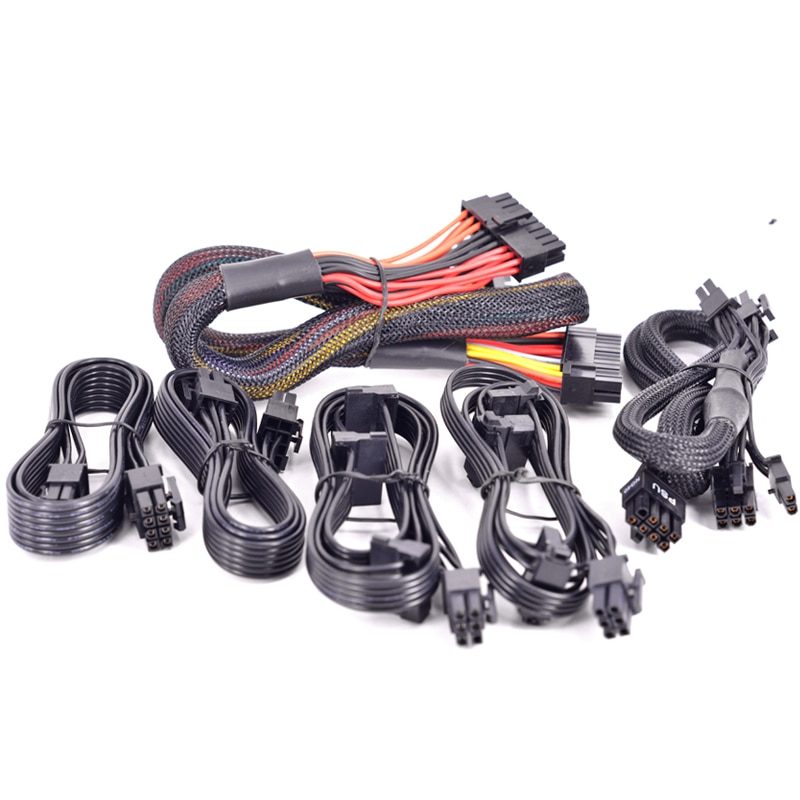 til evga supernova 1600w g2 p2 t2 atx 24- pinner 6+2- pinner pcie vga strømforsyningskabel 4+4- pinner 8- pinner eps 12v cpu sata molex pci-e-kabel