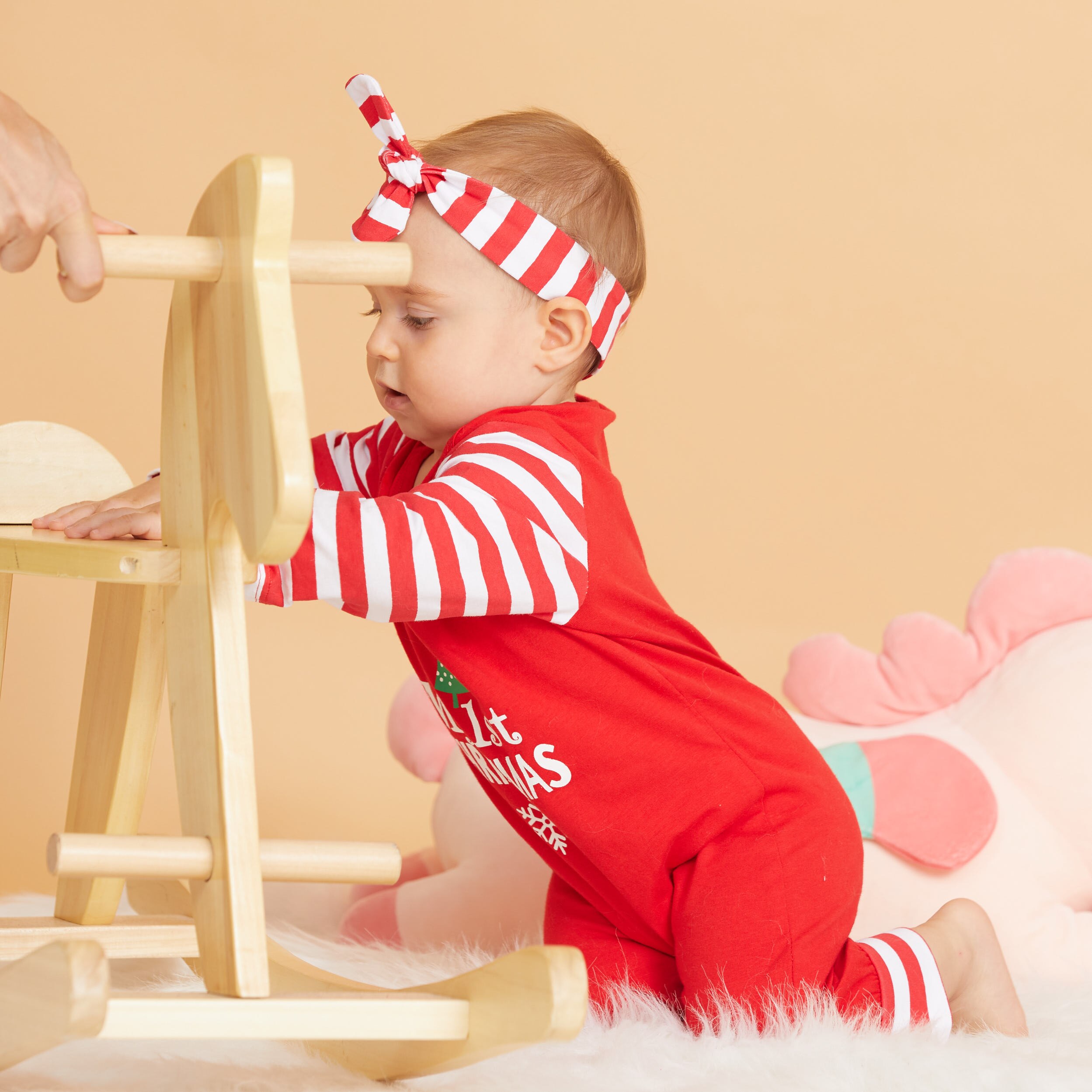 PatPat 2020 Nuovo Arrivo 2-pezzo Del bambino Di Natale A Righe Tuta con impostato fascia Del bambino Della Ragazza e del Ragazzo Vestiti