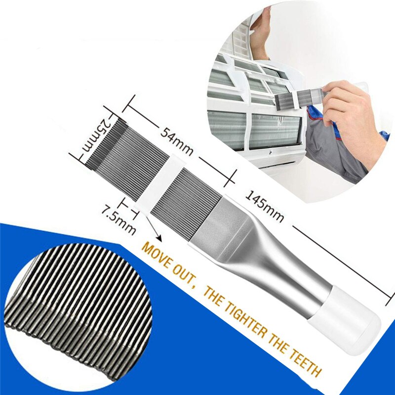 Cleaning Tool Air Conditioner Fin Repair Tool Coil Comb A/C HVAC Condenser Radiator Universal Folding Brush Cleaning Tool: A