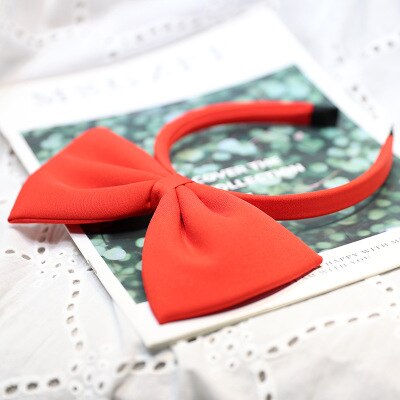 Red Bow Headband for girl Solid Color Knot Bow Hairband Big Bow Headband Accessories Hair Bow Hoop Girls