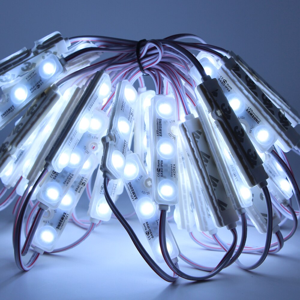 Module de 3 LED blanches 12V, 5630 W, étanche IP68, avec puce Samsung SMD 5730, 1.2, bande lumineuse pour enseigne publicitaire