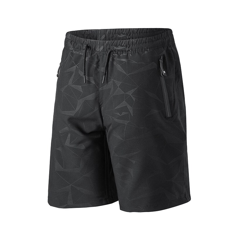 Sport Shorts Mannen Running Crossfit Sport Jogging Walking Training Gym Korte Broek Sneldrogend Rits Zakken Koord: black 1 / L