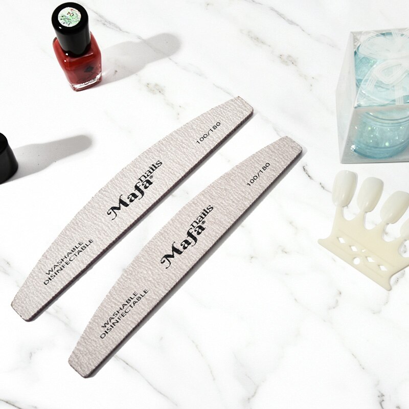5XNail File 100/180 high Sanding nail files 100|180 grit pack of 5pcs Nail files half moon grey 100: file
