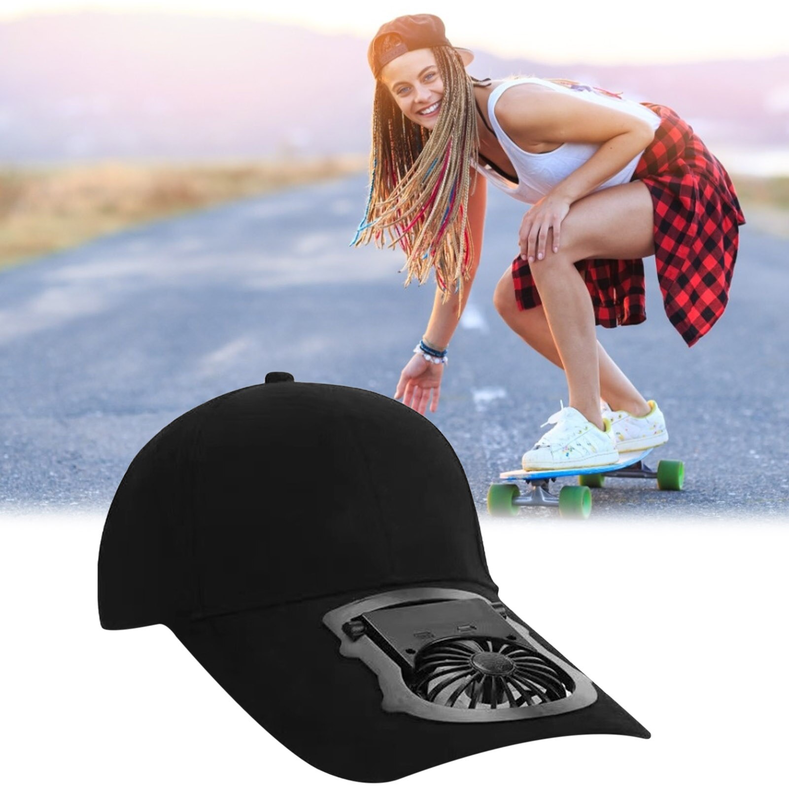 Sommerhut mit ventilator, usb-ladefunktion, atmungsaktivem sonnenschutz, sportkappe, kühlender baseballkappe, atmungsaktivem sonnenschutz für outdoor-sportarten