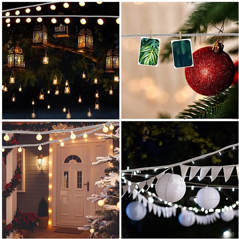 Portable Windproof Clothes Rope with Stainless Steel Cable Fastening System Multifunctional Heavy Duty Laundry Rope