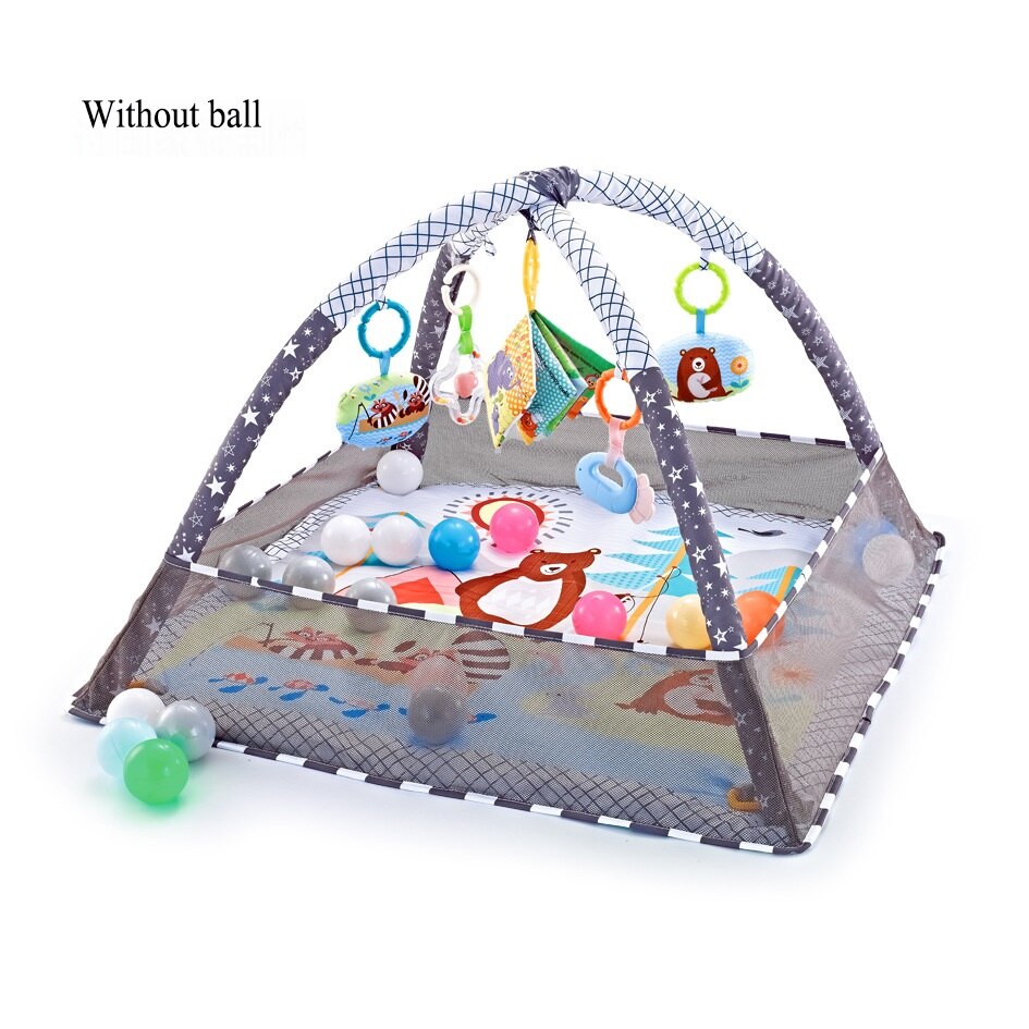 Marco de Fitness para bebés, manta de juego para gatear, rompecabezas, valla multifunción, estera para gatear, juguetes de iluminación, PISCINA DE BOLAS del océano: without ball C