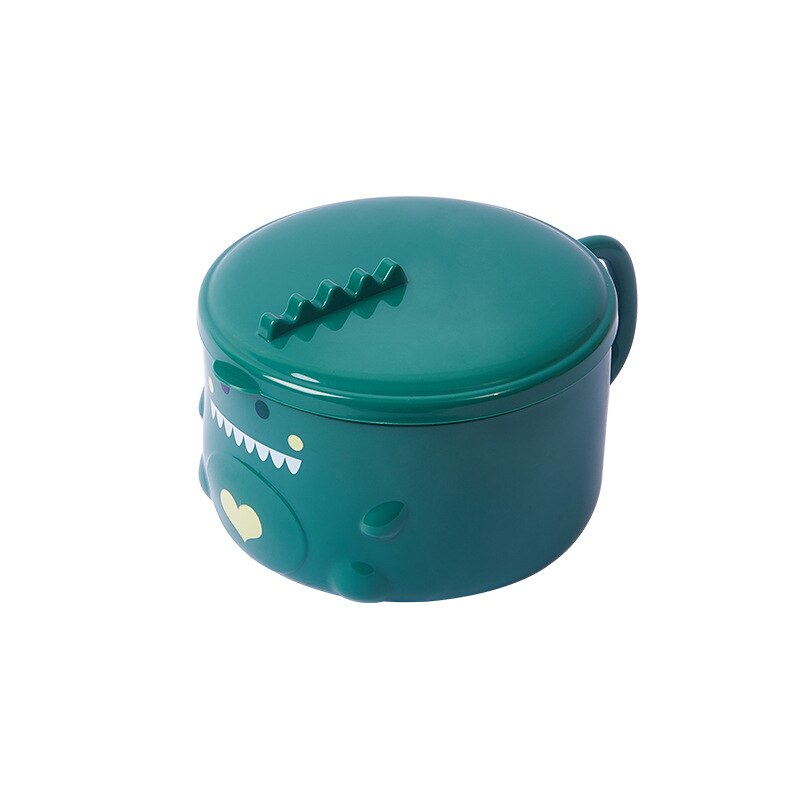 Kawaii Dinosaur Ramen Bowl Instant Ramen Noodles Korean Food Container Stainless Steel Student Bento Box with Lid &amp; Handle 850ml: 1020ml pink