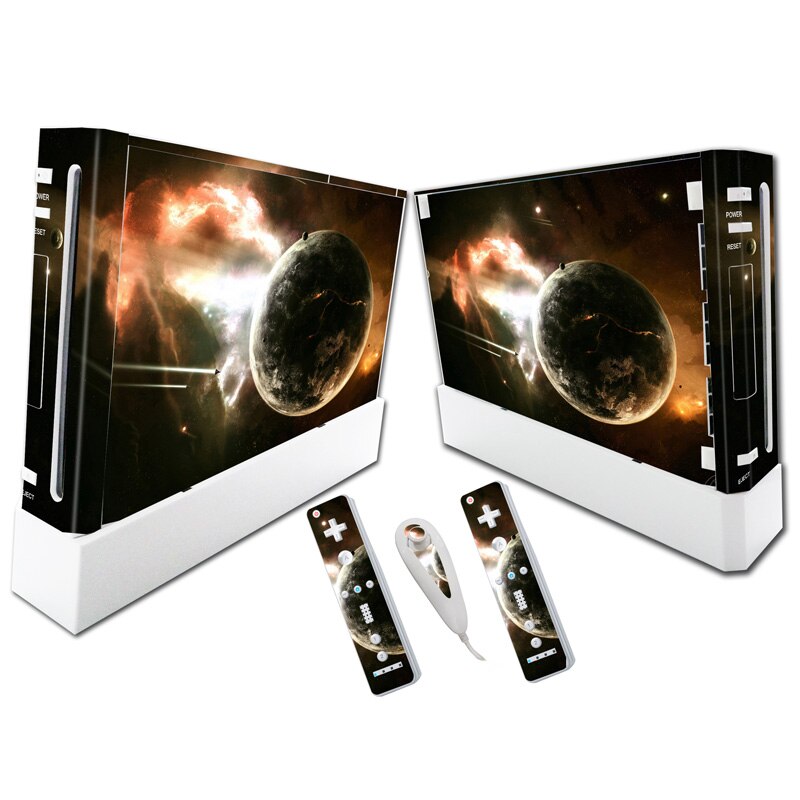 For W ii Console Cover with Remotes Controller Skins For Nintend w ii skin sticker for w ii skin-: TN-WII-0227