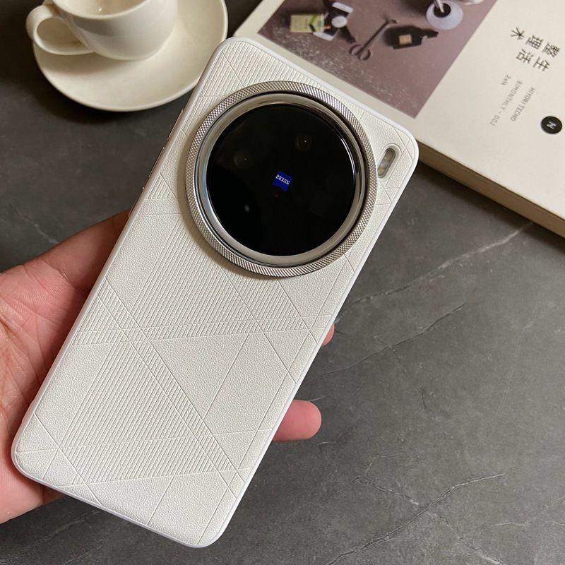 Para VIVO X200 Pro funda de lujo de cuero PU mate diamante comprobar funda protectora trasera para VIVO X200Pro Mini X100S Pro X100 Ultra: ABS / Oro