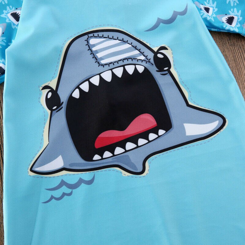 1-5Y Peuter Kids Baby Meisjes Jongens Badmode Shark Print Korte Mouw Bikini Badpak Een Stuk Kleding