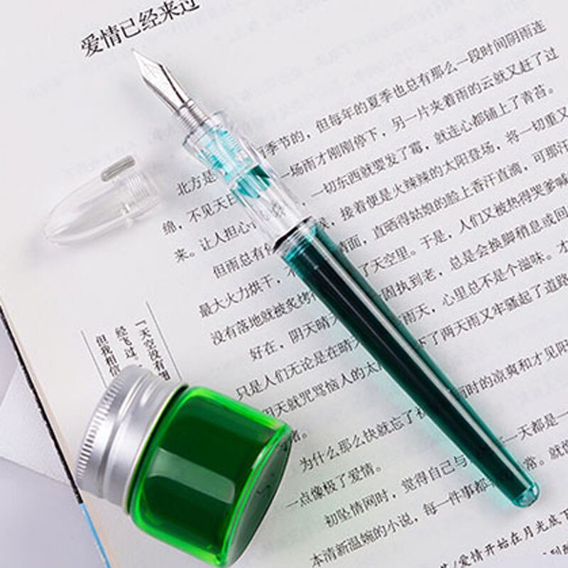 Large Ink Capacity Transparent Eyedropper Fountain Pen Visible Eye Dropper Filling Pen Ink Pens for school Office