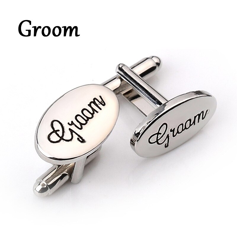 Boutons de manchettes pour hommes, bijoux de mariage ovales, 13 styles, marié/meilleur homme/meilleur ami chemise française, liens pour mariage,: Groom