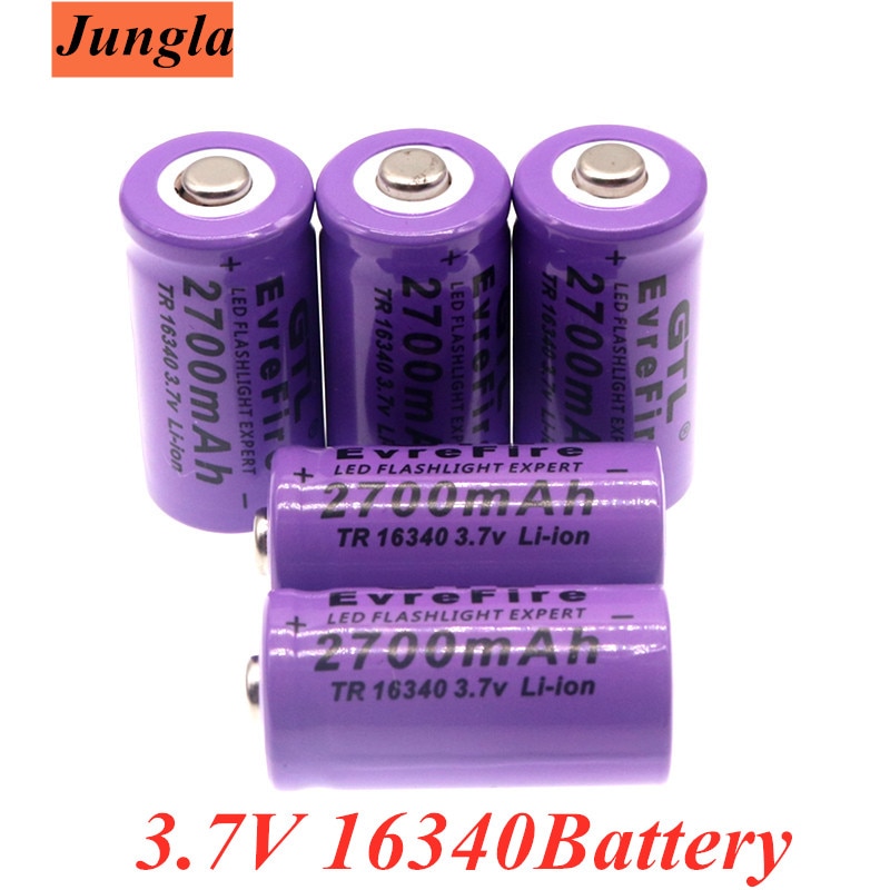100% 2700Mah Oplaadbare Li-Ion 16340 Batterij Universalbc Led Zaklamp Expert 2700Mah Ls 16340 3.7V Li-Ion Paars kleur