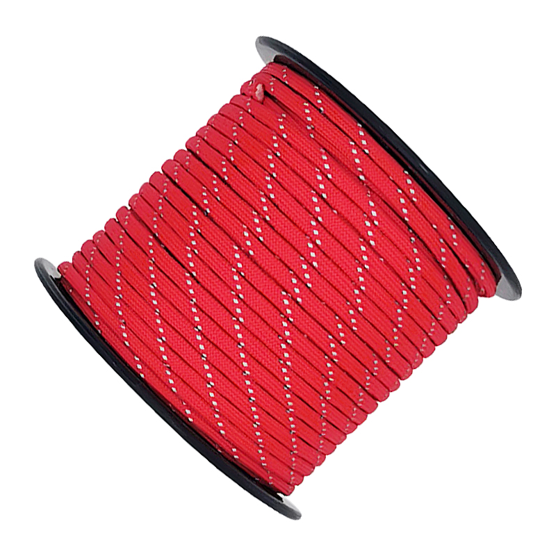 50/100 m multifunctioneel 7-kern reflecterend 550 paracord touw 4 mm camping survival edc outdoor parachute koord lanyard reddingstouw: Rood / 20m