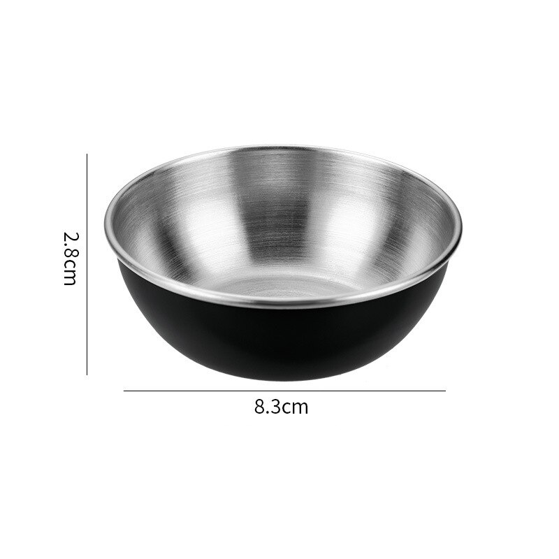 6Pcs 3.3in Stainless Steel Small Serving Bowls Sauce Dishes Round Sushi Dipping Bowl Seasoning Dish Appetizer Plates Metal Ramek: Silver black