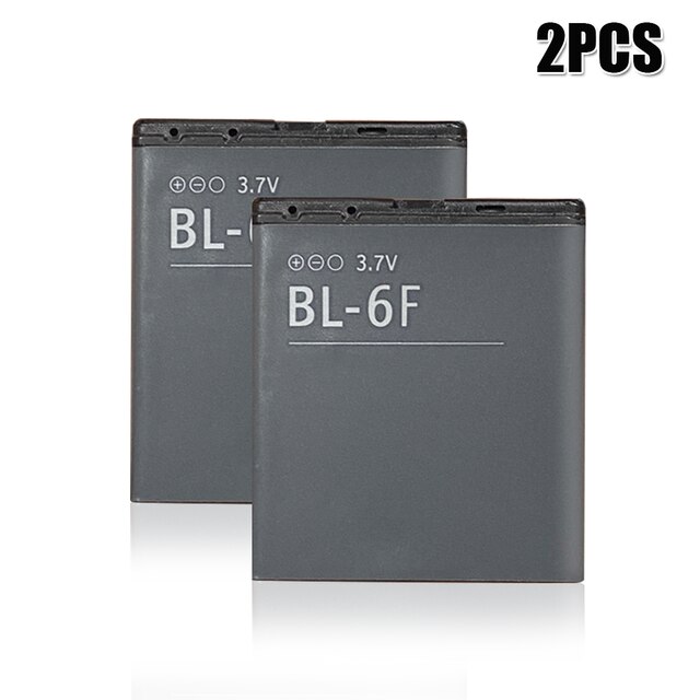 Batería de repuesto BL6F BL 6F para móvil, 3,7 V, BL-6F, 1200mAh, para Nokia 6788, 6788I, N78, N79, N95, 8G: 2PCS