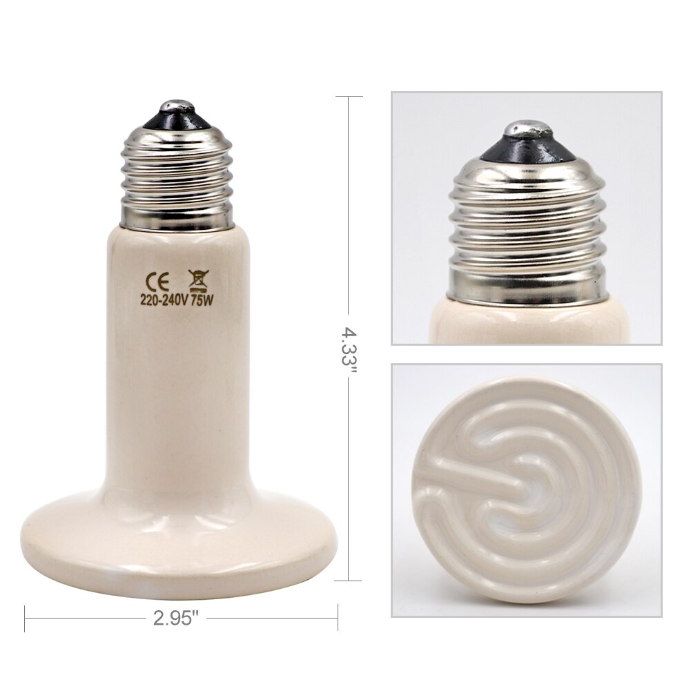 1 Pcs Reptile Huisdier Warmtelamp 25 W ~ 200 W Infrarood Keramische Emitter Verwarming Gloeilamp Voor Reptile Huisdier heater Broedmachine Reptiel Tool