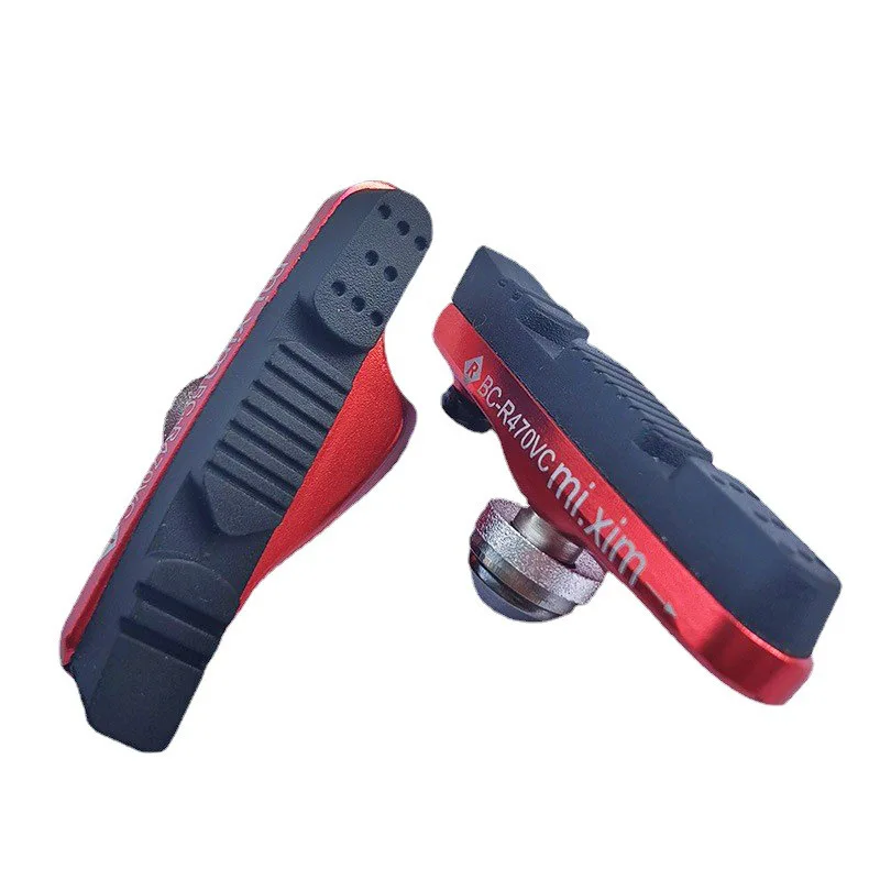 Racefiets remblokken Voor Velg C Rem CNC Fiets Remmen V-Brake Houder Schoenen Rubber Blok Duurzaam Fietsen Accessoires: Rood