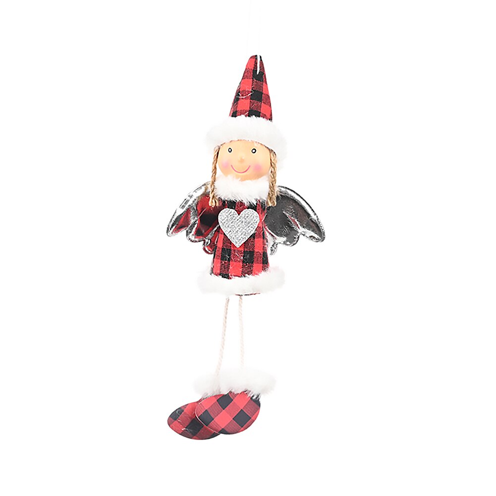 Christmas Feather Sequins Angel Doll Chrismas Tree Decoration Hanging Ornaments Atmosphere Decoration Props: B