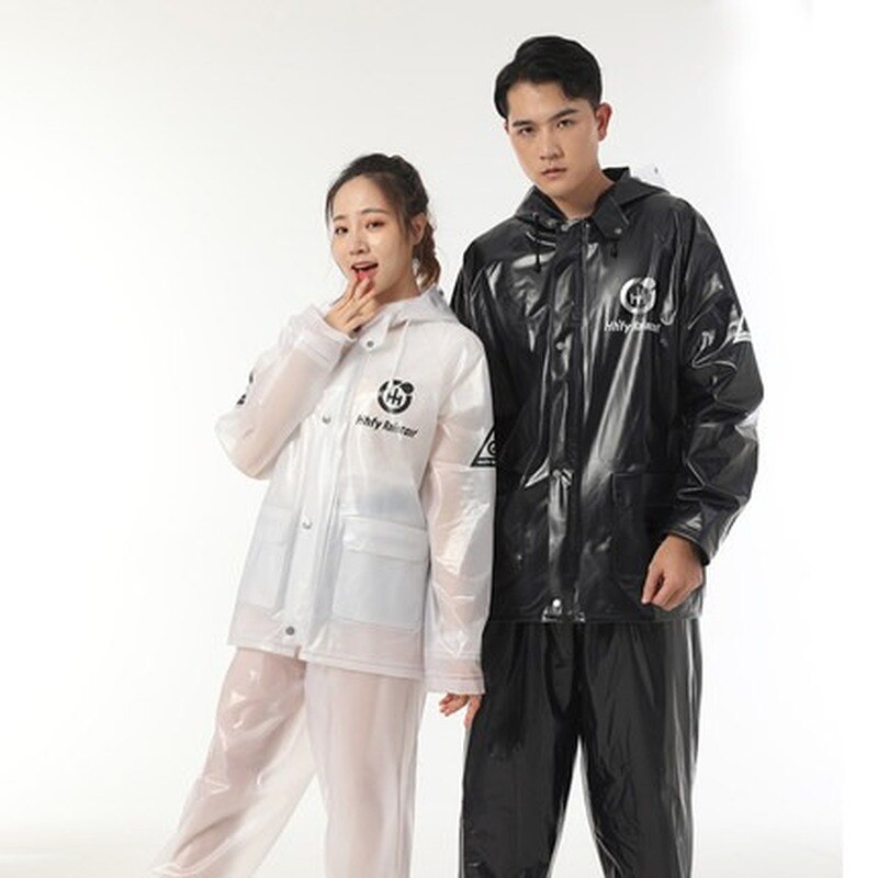 Wielokrotnego użytku moda jazda na rowerze płaszcz przeciwdeszczowy z Pvc z kapturem wodoodporna dorosłych Suitwaterproof płaszcz Roupa De Chuva Pra Moto sprzęt przeciwdeszczowy BK50YY