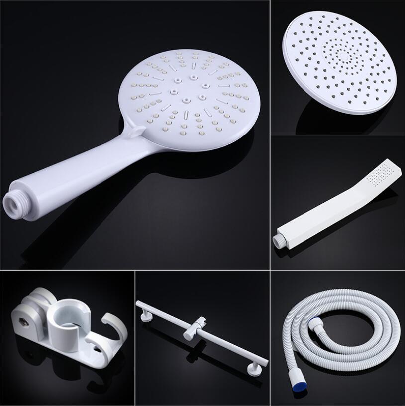 Hvid finish badeværelse brusersæt hvid brusebad håndbruser hoved håndsprøjteholder vægmonteret
