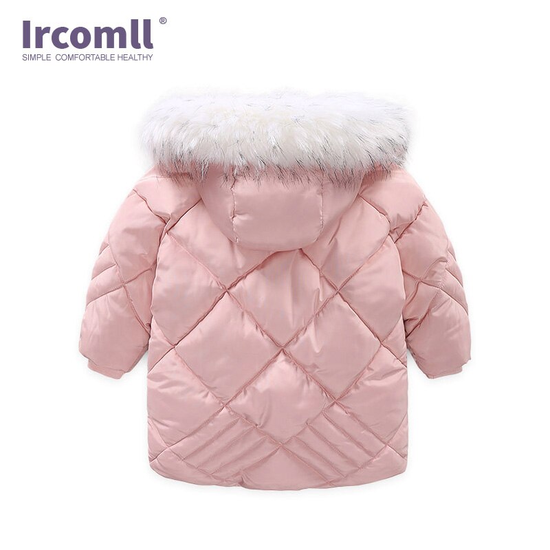 Ircomll Child Girls Winter Coat Thickened Fur Hooded Warn Children's Winter Jacket Baby Girl Coat kids Jacket Outerwear 2-7Y