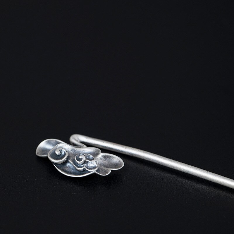 Thai Silver Cloud Hair Accessories for Women Wedding 925 Sterling Silver Chinese Hair Stick Hair Jewelry Head Piece Ornaments
